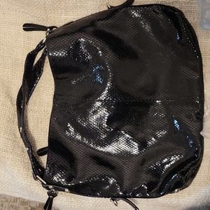 Stuart Weitzman Black Leather Alligator Purse